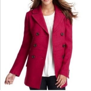 Loft Pink Wool Blend Pea Coat
